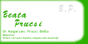 beata prucsi business card